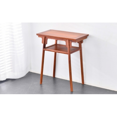 F2303 带屉板平头案 缅甸花梨