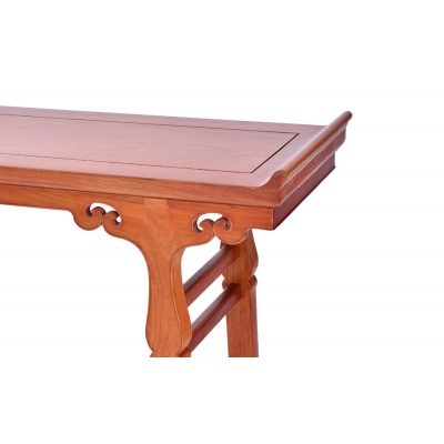 F2303 带屉板平头案 缅甸花梨