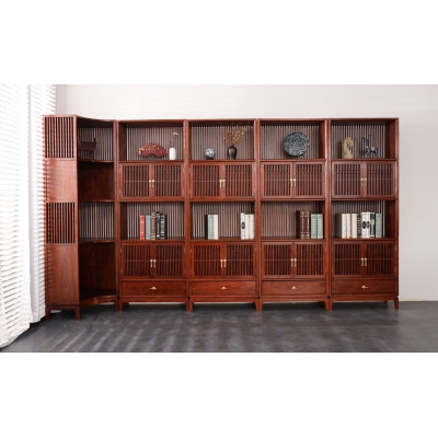 LJ0304-和阅组合书柜-刺猬紫檀