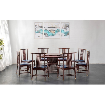 E1921 新明式餐桌带椅 柬埔寨酸枝