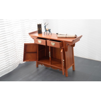 G1203 翘头二抽二门玄关柜 大果紫檀