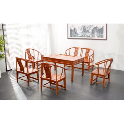 H0903 圈椅茶台带椅 大果紫檀