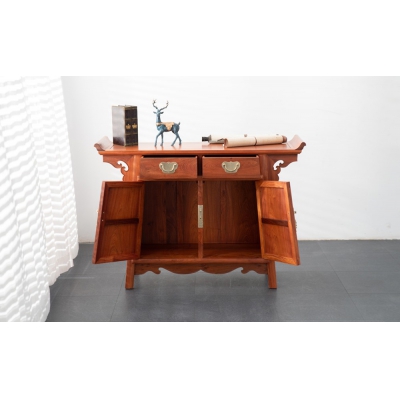 G1203 翘头二抽二门玄关柜 大果紫檀