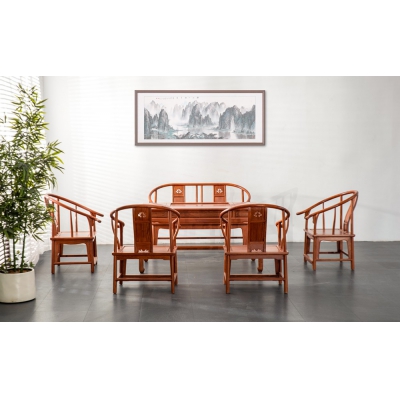 H0903 圈椅茶台带椅 大果紫檀