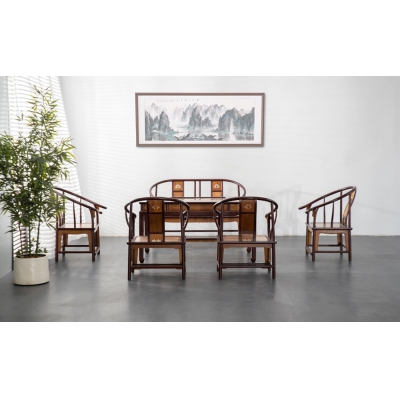 H0921+14 圈椅茶台 柬埔寨酸枝+金丝楠