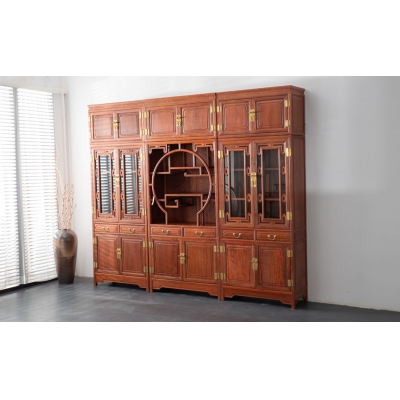 J1203 素面顶箱书柜 大果紫檀