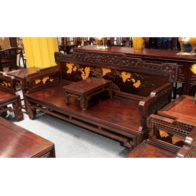 A0701-11 镶黄杨葡萄沙发 交趾黄檀