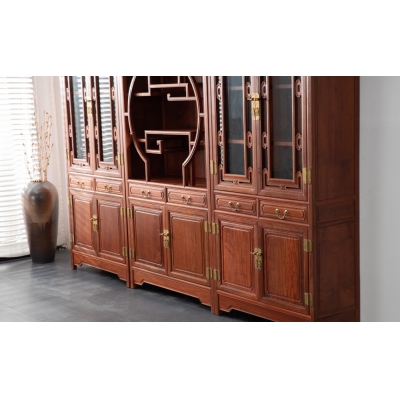 J1203 素面顶箱书柜 大果紫檀