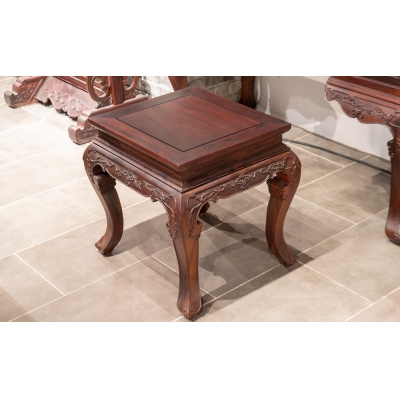 ML0801 弯腿雕花梳妆台带凳 交趾黄檀