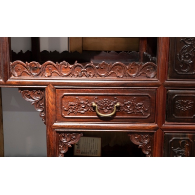 J2401 龙凤多宝阁 交趾黄檀