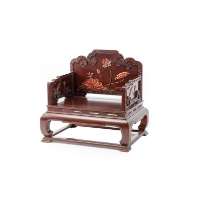 FA0215 乾隆宝座沙发 染料紫檀