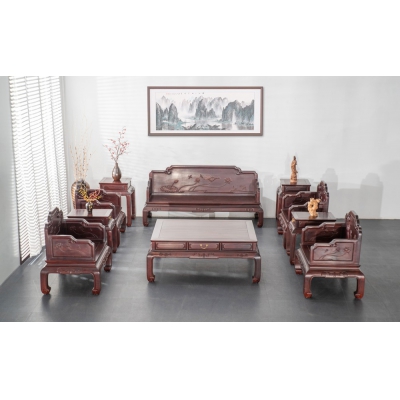 FA0315  荷花沙发 染料紫檀