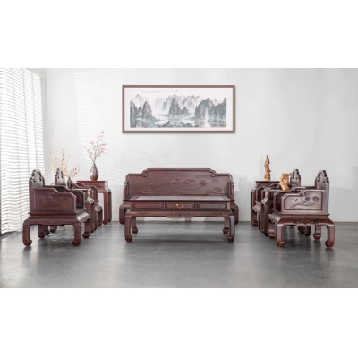 FA0315  荷花沙发 染料紫檀