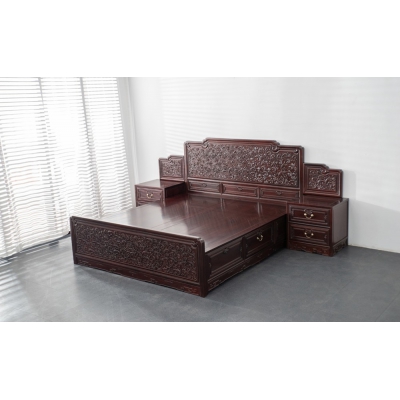 FL0115 西番莲高低床 染料紫檀