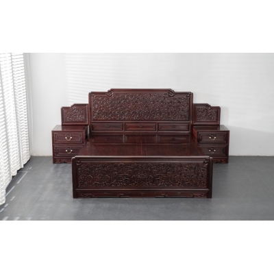 FL0115 西番莲高低床 染料紫檀