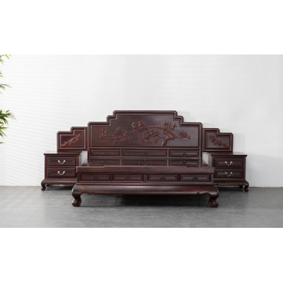 FL0215 花鸟高低床 染料紫檀