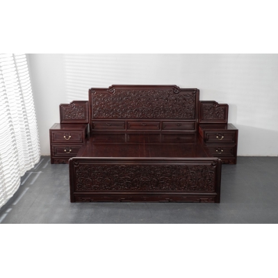 FL0115 西番莲高低床 染料紫檀