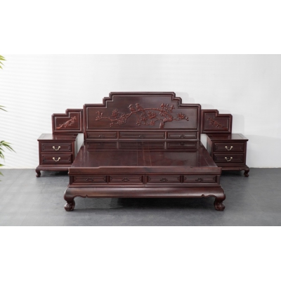 FL0215 花鸟高低床 染料紫檀